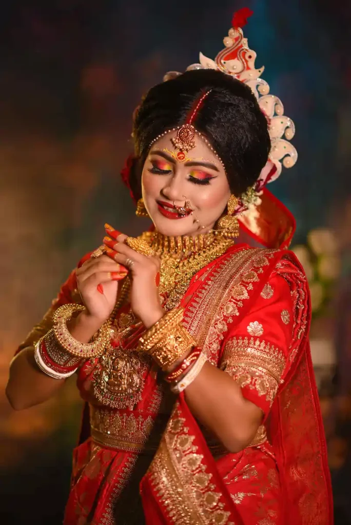Best bridal makeup artist Guwahati - Bengali bridal look by Chandrama Kalita traditional wedding makeup