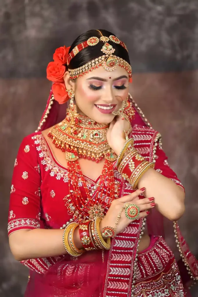 Rajasthani bridal makeup look by Chandrama Kalita with traditional royal styling