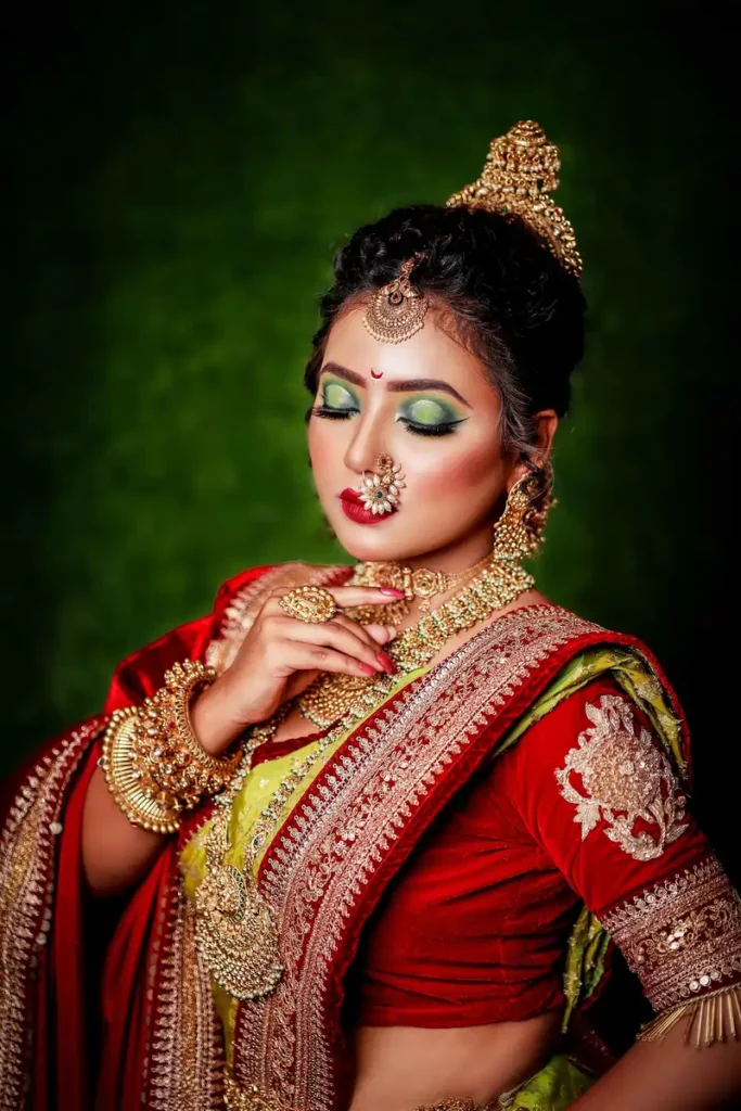 Indian royal bride look by Chandrama Kalita with traditional regal bridal makeup and attire